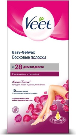 Veet, Полоски для депиляции, 10 шт (Бархатная роза)