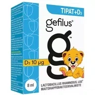 Gefilus Tipat + D3, лактобактерии для детей, Капли, 8 мл