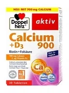 Doppelherz Aktiv, кальций 900 + витамин D3 + фолиевая кислота + биотин, таблетки, 30 шт