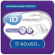 Пеленки одноразовые впитывающие iD Protect, 40 см х 60 см, 30 шт