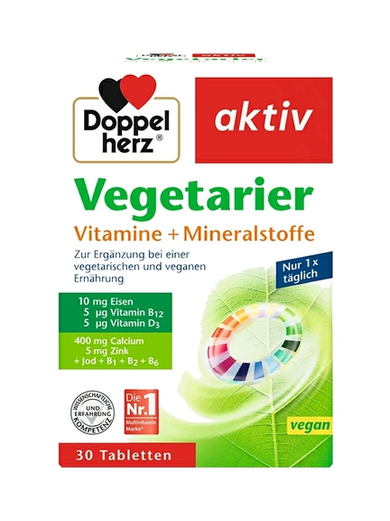 Doppelherz Aktiv, вегетарианские витамины + минералы, таблетки, 30 шт