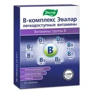 Эвалар В-комплекс легкодоступные витамины Без вкуса 0,6 г Таблетки 20 шт