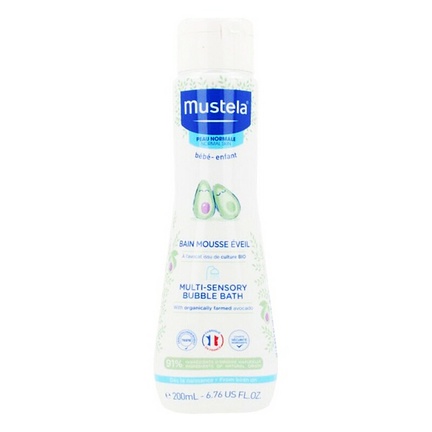 Mustela babygel, детская мультисенсорная пена для ванн с авокадо, Жидкость, 200 мл