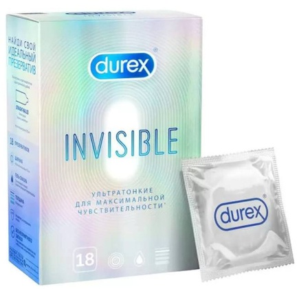 Презервативы Дюрекс Invisible ультратонкие, 18 шт