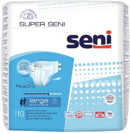 Seni Super, подгузники для взрослых, 10 шт, L