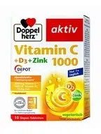 Doppelherz Aktiv, витамин C 1000 + D3 + цинк, депо-таблетки, 30 шт