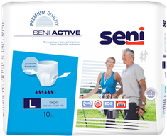 Seni Active, трусы впитывающие для взрослых, L, 10 шт