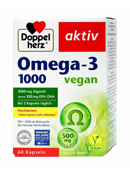 Doppelherz Aktiv, Омега-3 веган, Капсулы, 60 шт