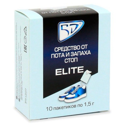 5D Elite, средство от пота и запаха стоп, 1,5 г, Порошок, 10 шт