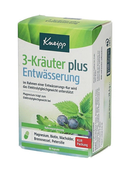 Kneipp, 3 травы плюс дренаж, 60 шт, Капсулы