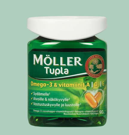 Möller Tupla, Omega-3 + витамины A,D,E, Капсулы желатиновые, 100 шт