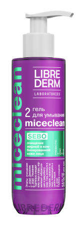 Либридерм Miceclean Sebo, гель для умывания для жирной и комбинированной кожи, 200 мл