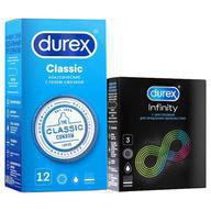 Durex презервативы classic, 12 шт + с анестетиком infinity, 3 шт, 15 шт