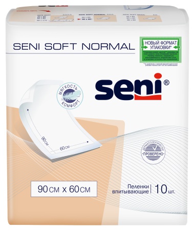 Пеленки Seni Soft Normal, 90 см x 60 см, 10 шт