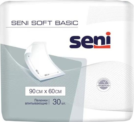 Пеленки Seni Soft Basic, 30 шт, 90 см x 60 см