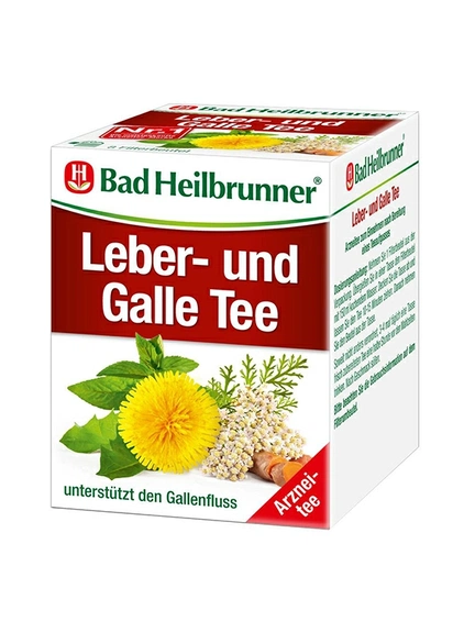 Bad Heilbrunner чай для печени и желчи, Фильтр-пакет, 8x1,75 г