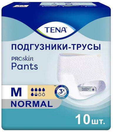 Тена Пантс Нормал, подгузники-трусы, M, 10 шт