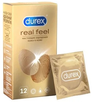 Презервативы Дюрекс Real Feel для естественных ощущений, 12 шт