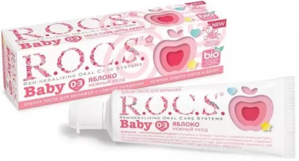 Rocs Baby Нежный Уход, Зубная паста, 45 г (Яблоко)