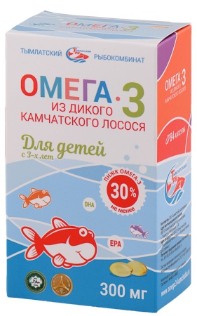 Омега-3 из дикого камчатского лосося для детей с 3 лет, Капсулы желатиновые, 84 шт