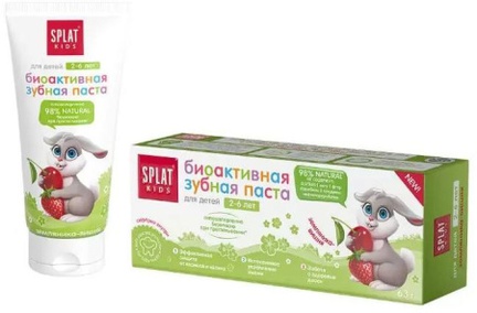 СПЛАТ Kids, (2-6 лет), Зубная паста (Земляника и вишня), 50 мл