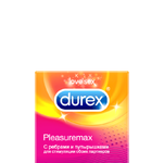 Презервативы Дюрекс PleasureMax с ребрами и пупырышками, 3 шт