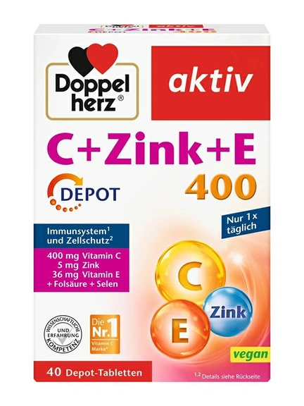 Doppelherz Актив С + Цинк + Е 400, 40 шт, Таблетки