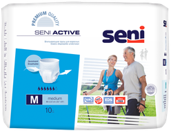 Seni Active, трусы впитывающие для взрослых, M, 10 шт