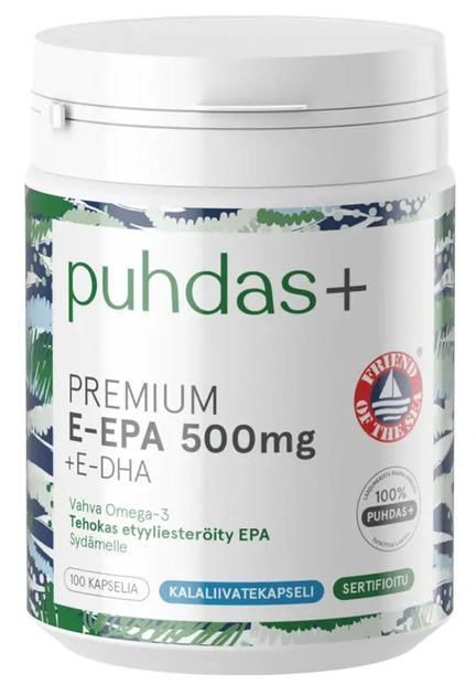 Puhdas+ Premium, E-EPA + E-DHA, Капсулы желатиновые, 100 шт