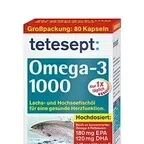 Tetesept, омега-3 1000, 80 шт, Капсулы