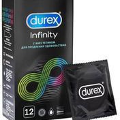 Презервативы Дюрекс Infinity, гладкие с анестетиком, 12 шт