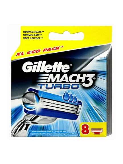 Gillette Mach 3 Turbo, сменные лезвия для бритья, Лезвие для бритья, 8 шт