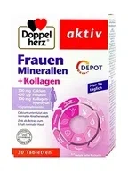 Doppelherz Aktiv, минералы для женщин + коллаген, таблетки, 30 шт
