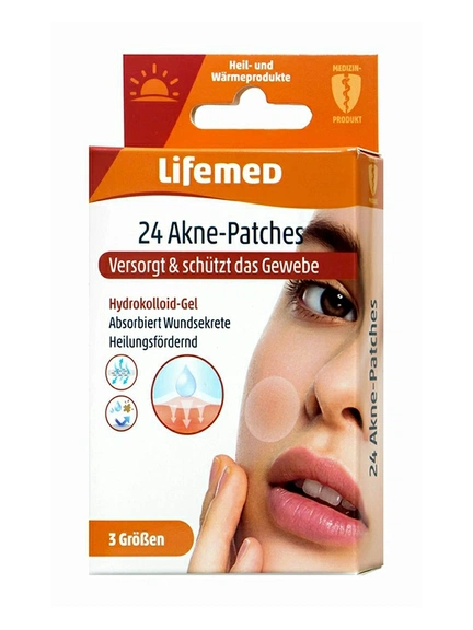 Lifemed, Пластырь от акне прозрачный 3 размера, 24 шт