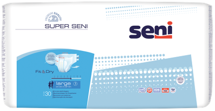 Seni Super, подгузники для взрослых, 30 шт, L