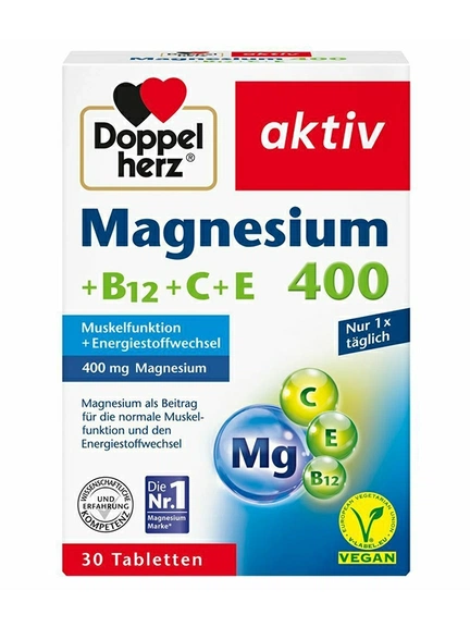 Doppelherz Актив магний 400 +B12+C+E, 30 шт, Таблетки