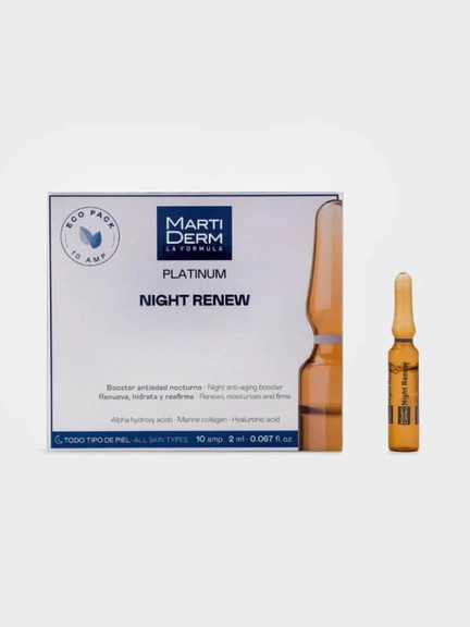 Martiderm Platinum, Night Renew, ампулы ночное восстановление, Сыворотка, 10 шт