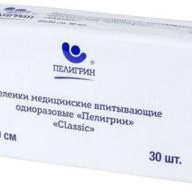 Пелигрин Classic, пеленки одноразовые нестерильные, 30 шт, 60 см х 60 см