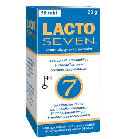 Lacto Seven, лактобактерии + инулин, Таблетки жевательные, 50 шт (Клубника и малина)