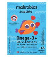 Makrobios Juniori, Omega-3 и витамин D3, Пастилки жевательные, 45 шт (Клубника)
