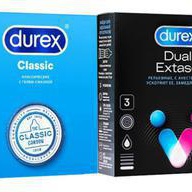 Дюрекс набор, Презервативы Classic + Dual Extase рельеф с анестетиком, 6 шт