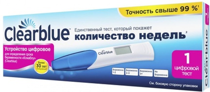 Тест на беременность Clearblue Digital цифровой, с индикатором срока беременности, 1 шт