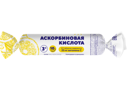 Аскорбиновая кислота Multiforte Солнышко, Таблетки, 10 шт