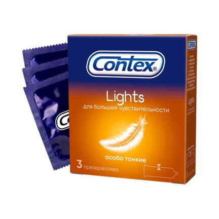 Презервативы КОНТЕКС Lights особо тонкие, 3 шт