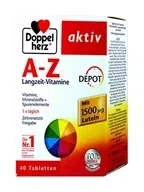 Doppelherz Aktiv, витамины длительного действия, A-Z депо, Таблетки, 40 шт