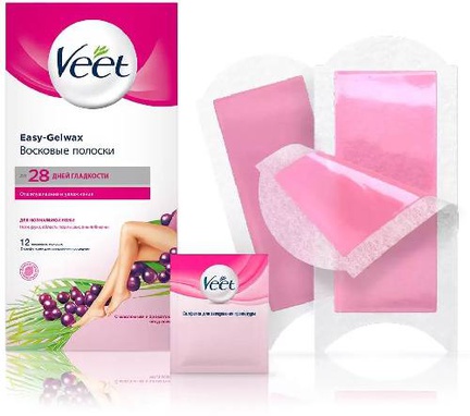 Veet (для нормальной кожи), Полоски для депиляции, 12 шт