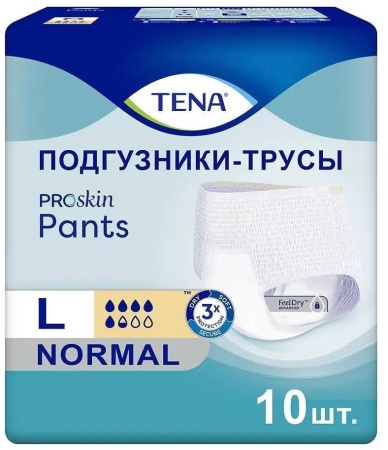 Тена Пантс Нормал, подгузники-трусы, 10 шт, L