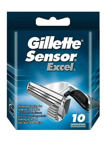 Gillette Sensor Excel, сменные лезвия для бритья, Лезвие для бритья, 10 шт