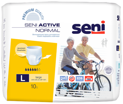 Seni Active Normal, трусы впитывающие, 10 шт