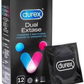 Презервативы Дюрекс Dual Extase, рельефные с анестетиком, 12 шт